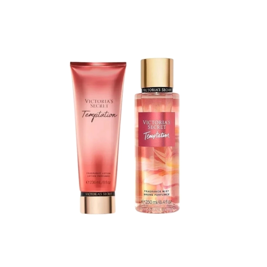 Kit Hidratante 236ml + Body Splash 250ml Temptation Victoria´s Secret