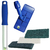 Kit LT Suporte Limpa Tudo + Cabo 55 cm + Fibras 1 Verde Multiuso + 1 Verde Pesada + 1 Macia Branca Para Banheiro Casa