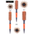 Kit 3 Escovas Profissional Laranja Cerdas de Javali + 6 Clip De Carbono - SPAZZOLA