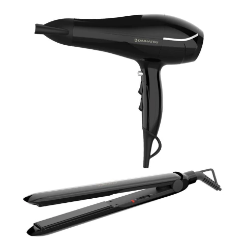 Secador De Cabello Y Planchita Combo Guilaroff Daihatsu HS-2200 HD-5540 2000W Negro