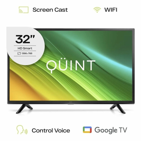 Smart Tv Led 32'' Quint Qt3-32gtv2024 Google Tv Wi-Fi, Bluetooth y Puertos HDMI/USB