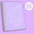Agenda Datada 2025 Com Horário Capa Dura Espiral 2 Dias por Página 15x21cm | Borboleta Roxa | FábriCaderno