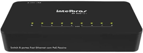 Switch 8 Portas Fast Ethernet SF 800 Q+ Preto Intelbras