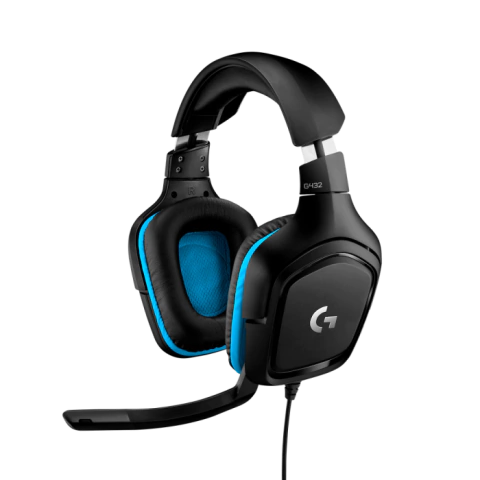 HEADSET GAMER COM FIO USB LOGITECH G G432 PRETO E AZUL 981-000769