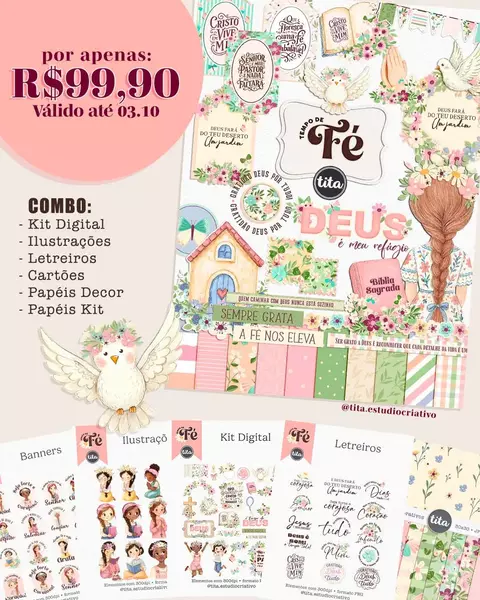 Tempo de Fé - Combo Ilustrações e Papéis - Tita