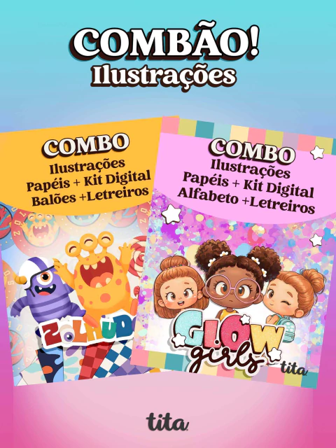 Escolar 2026 - Combão Ilustrações Menina e Menino - Tita