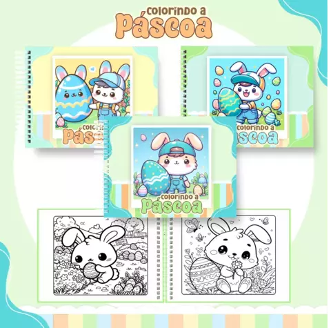 Arquivo Livro de Colorir Páscoa Menino Livro de Colorir - Pamella Vieira