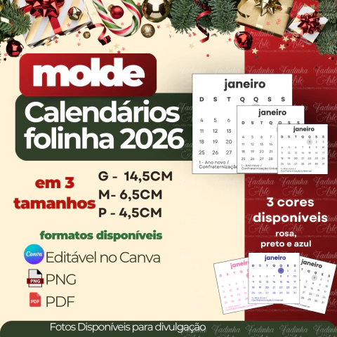 Molde Calendário 2026 para Blocagem - comprar online