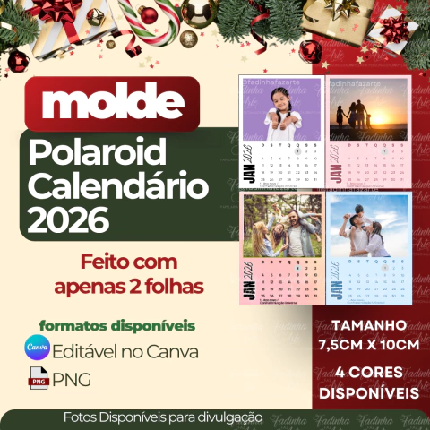 Molde Calendário Polaroid 2026 - comprar online