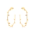 Brinco de Argola Com Zircônia e Bola 3mm Folheado a Ouro 18k