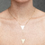 Colar Gravata 2 Triângulos Fosco Folheado a Ouro 18k - comprar online