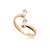 Anel Semi Aberto com Duas Zircônias Baguete Folheado a Ouro 18k - comprar online