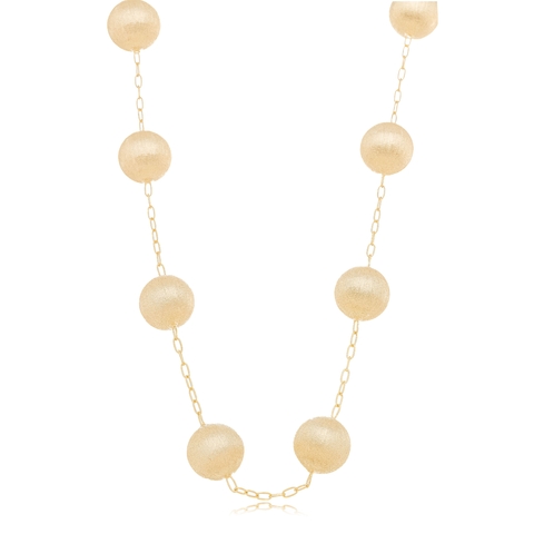 Colar Bola 15mm Fosca Folheado a Ouro 18k