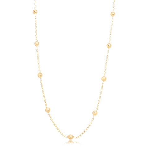 Colar de Bola 5mm Lisa Folheado a Ouro 18k