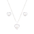 Conjunto Coração com Pérola e Zircônia Prata 925