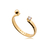 Anel Semi Aberto com Bolinha 3mm e Zircônia 2mm Folheado a Ouro 18k