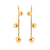 Brinco de Tubo Com Bolas Lisas Folheado a Ouro 18k