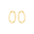 Brinco Oval Liso M Folheado a Ouro 18k