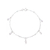 Pulseira Elo com Cinco Gotas de Zircônia Prata 925