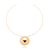 Colar Aro Meia Bola 34mm Lisa Folheado a Ouro 18k
