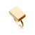 Anel Tubo Retangular Folheado a Ouro 18k - JOIAS AGAU