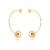 Brinco Meia Argola Com Bola Folheado a Ouro 18k