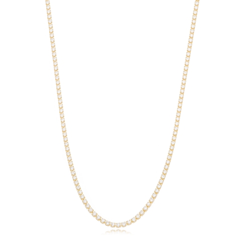 Colar Riviera 2mm Folheado a Ouro 18k