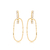 Brinco Fio Oval com Zircônia Folheado a Ouro 18k