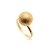 Anel Solitário Bola 11mm Fosca Folheado a Ouro 18k