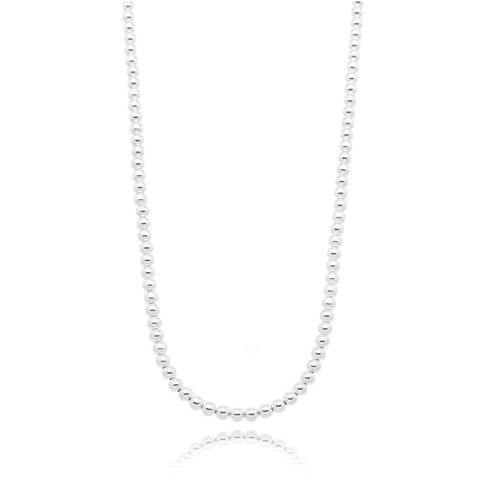 Colar Inteiro De Bolinha 5mm Prata 925