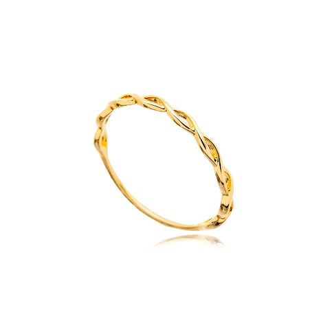 Anel Infinito Trabalhado Folheado a Ouro 18k