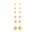 Brinco de Bolas Com Corrente Folheado a Ouro 18k