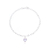 Pulseira Pingente Coração Lilás Prata 925