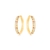 Brinco de Argola Articulada Média com Zircônias Coloridas Folheado a Ouro 18k
