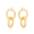 Brinco Argola Duplo Liso e Fosco Folheado a Ouro 18k