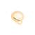 Anel Meia Bola Grande Folheado a Ouro 18k