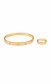 Kit Bracelete + Anel á Prova D'Água Dourado Love na internet