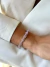 Bracelete Zircônias Rosa Cravejado Folheado a Ouro 18K