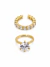 Kit de Anéis Reguláveis Folheados a Ouro 18K