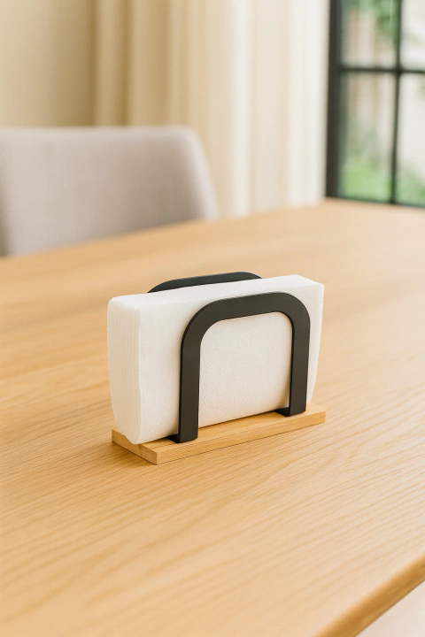 SERVILLETERO DE BAMBU Y METAL