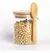 FRASCO VIDRIO T/MADERA HERMETICO 700ml. + Cuchara Bambu