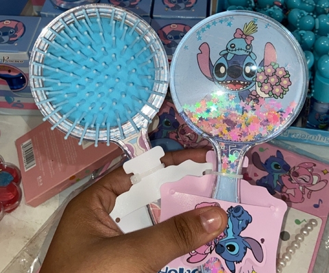 Escova Luxo Cabelo Infantil Stitch