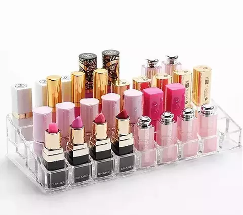 Porta Batom e Gloss Em Acrílico Organizador - Maquiagem