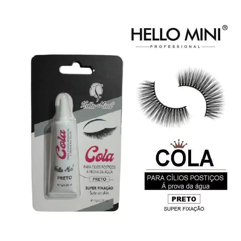 COLA PARA CILIOS PRETA 7G - HELLO MINI