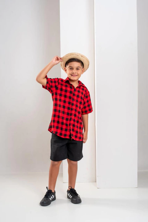 Camisa Quadriculada - Vermelha