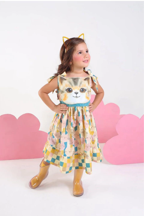 Vestido Gatinha Charmosa