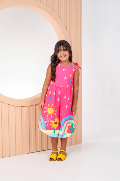 Macaquinho Panta Luana - Rosa