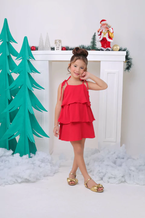 Vestido Camadas Luna - Vermelho