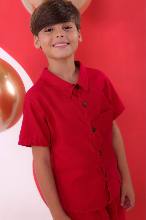 Conjunto Linho - Vermelho