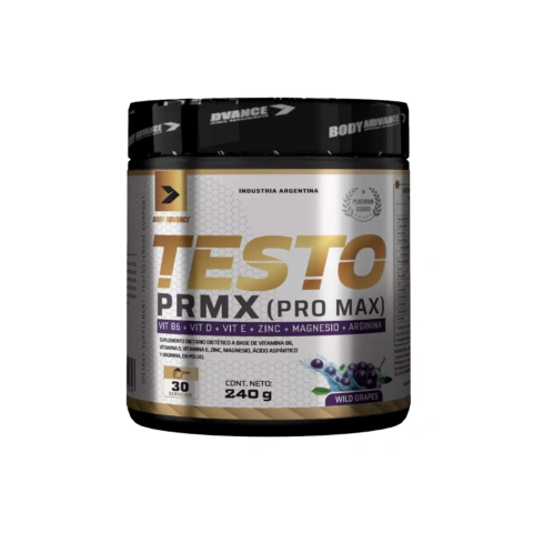 TESTO PRO MAX 240 grs (30 servicios) Magnesio Vitamina B6 Zinc - BODY ADVANCE